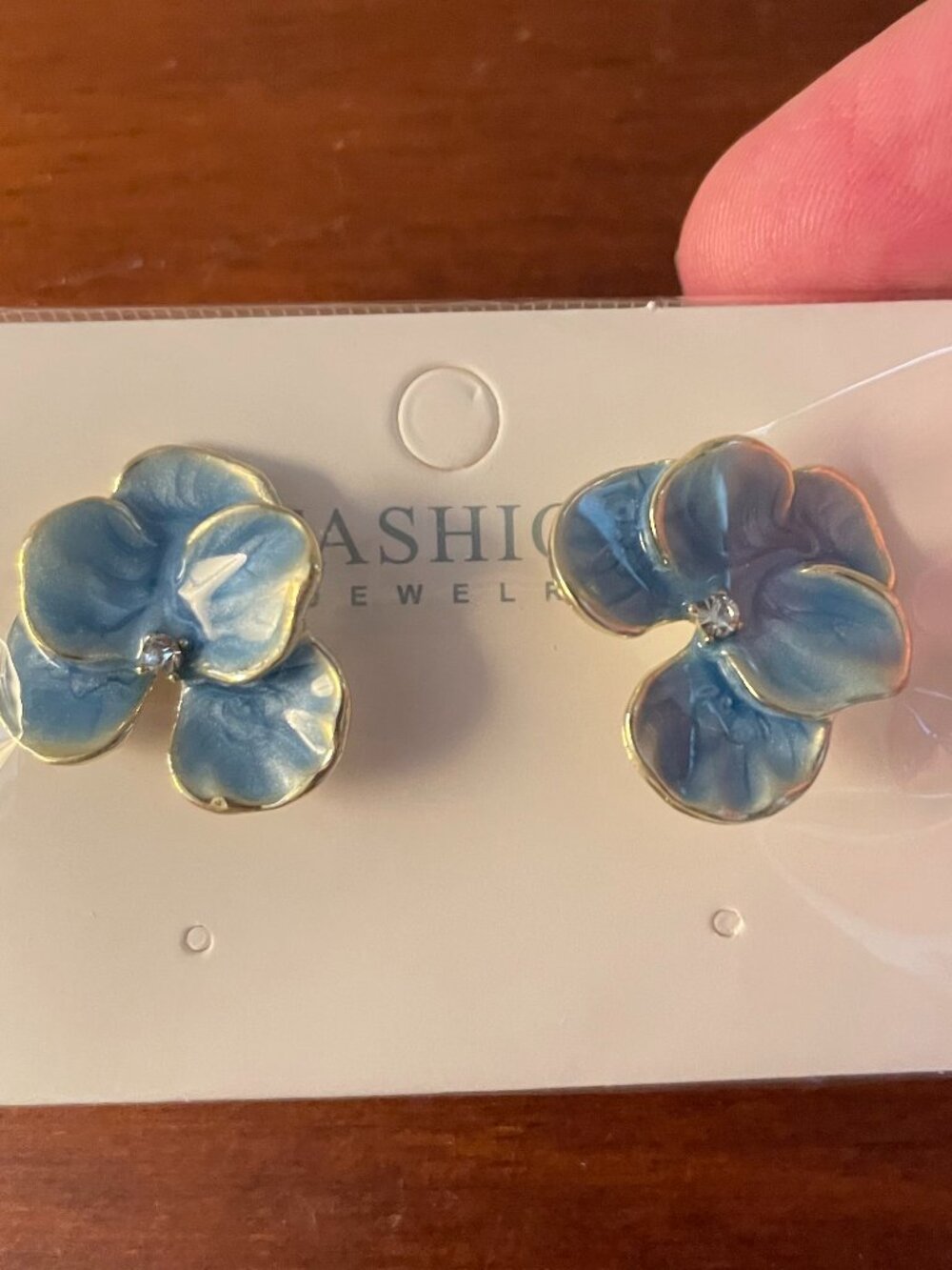 Bundle 3/$12.  Blue Floral Earrings